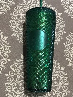 24 oz Starbucks Green Tumbler w/straw